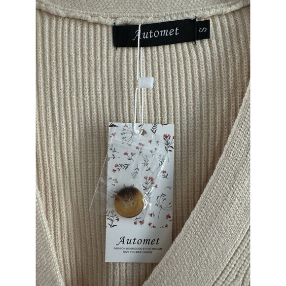 Womens Oversized Cardigan Sweater Fall Outfit Cloth Fashion V neck Small Apricot - Picture 8 of 16